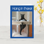 Katzenklingeln an Katzenbaum Karte (Gelbe Blume)