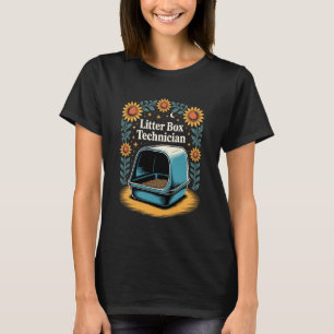 Katzenklo-Techniker Katzenliebhaber Lustige Katze  T-Shirt