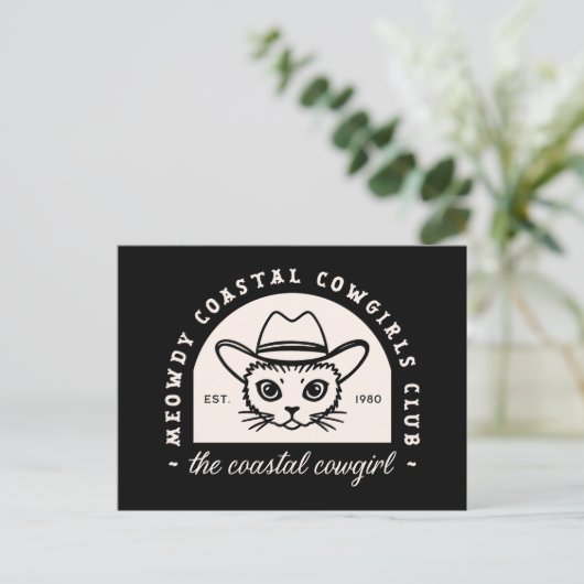 Katzenklub der Cowgirls der Küste Postkarte (Stehend Vorderseite)