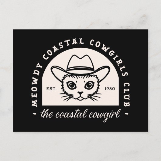 Katzenklub der Cowgirls der Küste Postkarte (Vorderseite)