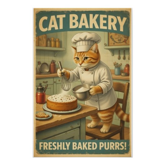 Katzenkoch Poster Wandkunst (Vorderseite)