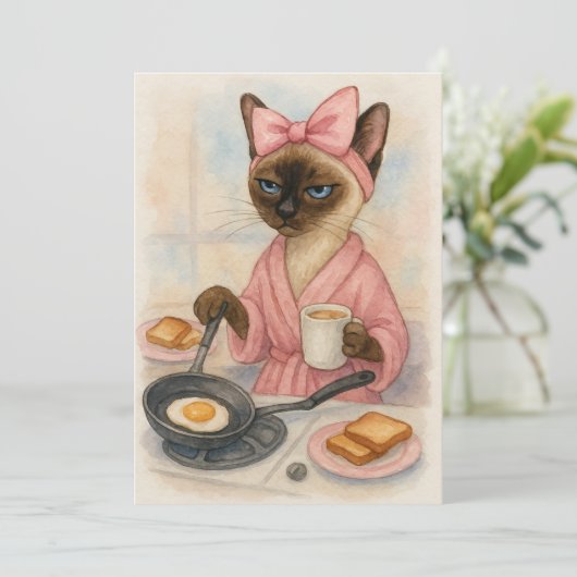 Katzenkochen Frühstück Pawsiful Köstlich! Einladung (Stehend Vorderseite)