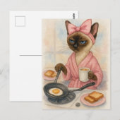 Katzenkochen Frühstück Pawsiful Köstlich! Postkarte (Vorne/Hinten)
