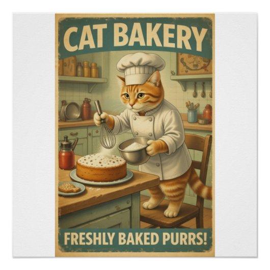 Katzenkochposter Wandkunst Poster (Vorderseite)