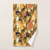 Katzenkollage in Braun, Tan und Rost Badhandtuch Set (Handtuch)