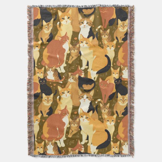 Katzenkollage in Braun, Tan und Rost Decke (Vorderseite Vertikal)