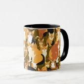 Katzenkollage in Braun, Tan und Rost Tasse (VorderseiteRechts)