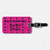Katzenkollage in heißen rosa und schwarzen Kitten Gepäckanhänger (Vorderseite horizontal)