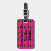 Katzenkollage in heißen rosa und schwarzen Kitten Gepäckanhänger (Vorderseite vertikal)