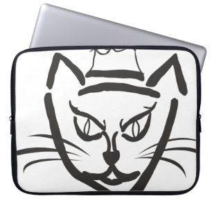 Katzenkönig-Illustration, Cartoon-Kitty-Katze Laptopschutzhülle