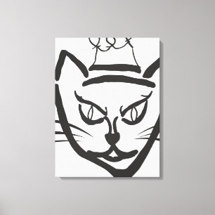 Katzenkönig-Illustration, Cartoon-Kitty-Katze Leinwanddruck