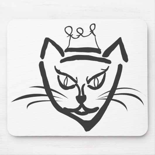 Katzenkönige Illustration, schwarz Mousepad (Vorne)