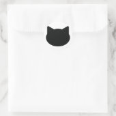 Katzenkontursymbol Runder Aufkleber (Tasche)