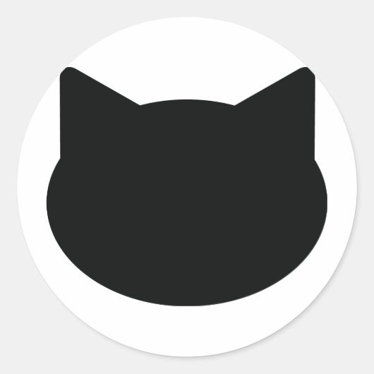 Katzenkontursymbol Runder Aufkleber (Vorderseite)