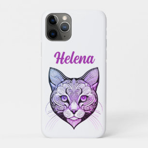 Katzenkopf Farbverlauf blau-lila Case-Mate iPhone Hülle
