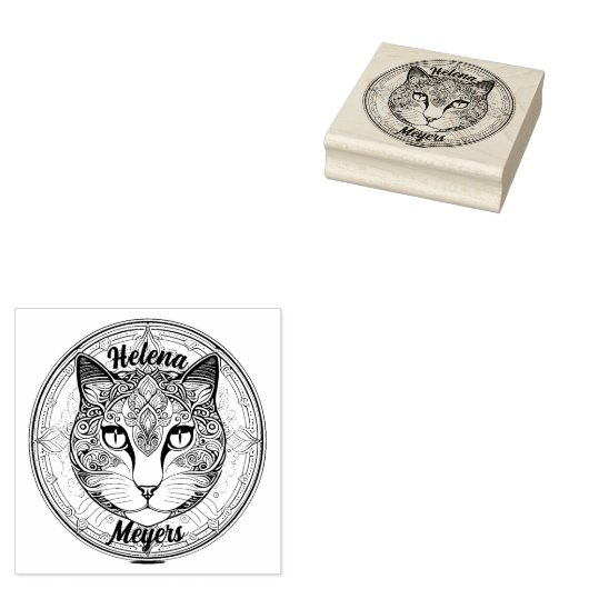 Katzenkopf Gummistempel (Stempel)