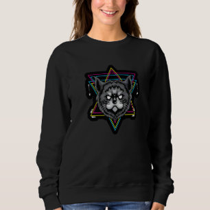Katzenkopf Heilige Geometrie Fraktale Muster Gute Sweatshirt