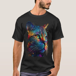 Katzenkopf-Malerei Bunte Katze und Kätzchen T-Shirt