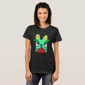 Katzenkopf mit grünem Quadrat T-Shirt (Vorne ganz)