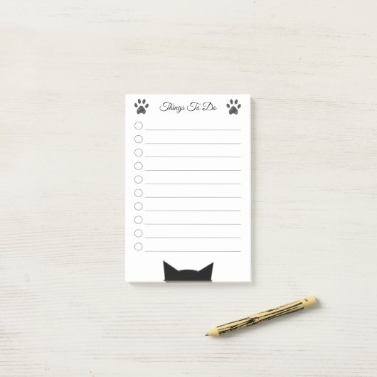 Katzenkopf und Pfosten Dinge zu tun Post-it Klebezettel (Auf Schreibtisch)