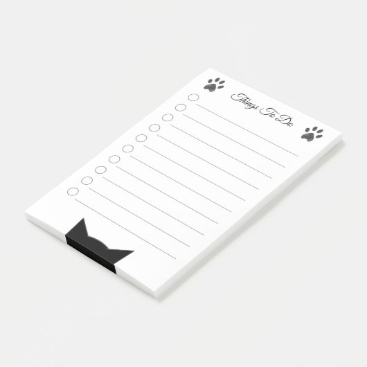 Katzenkopf und Pfosten Dinge zu tun Post-it Klebezettel (angewinkelt)