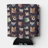 Katzenköpfe im Weltraum Funny Galaxy Muster Dosenkühler (Rückseite)