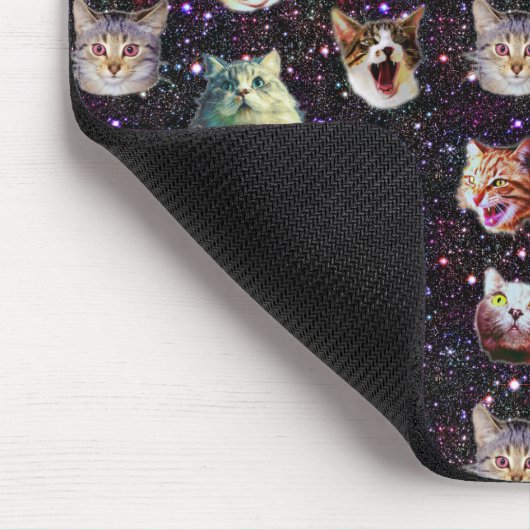 Katzenköpfe im Weltraum Funny Galaxy Muster Mousepad (Ecke)