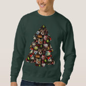 Katzenköpfe im Weltraum Funny Ugly Weihnachtssüßer Sweatshirt (Vorderseite)