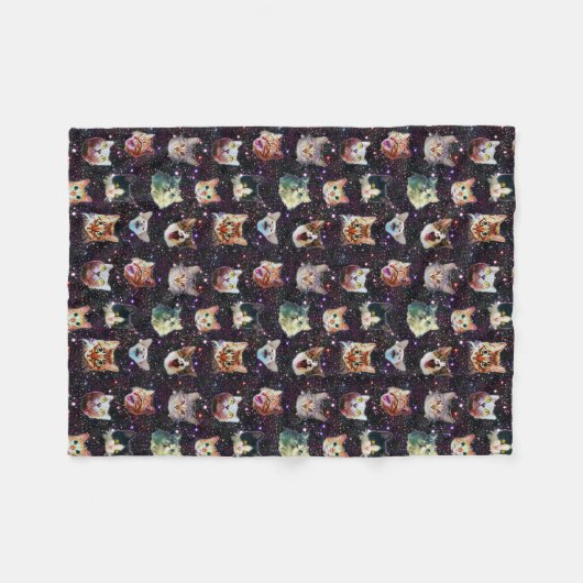 Katzenköpfe im Weltraum Gewittergalaxie-Muster Fleecedecke (Vorderseite (Horizontal))