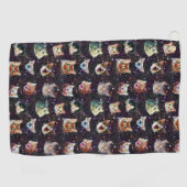Katzenköpfe im Weltraum Gewittergalaxie-Muster Golfhandtuch (Horizontal)