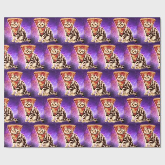 Katzenkopfpizza Geschenkpapier (Flach)