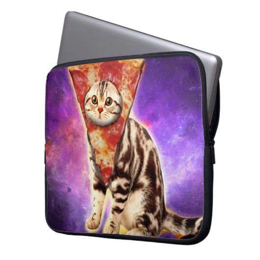 Katzenkopfpizza Laptopschutzhülle (Vorderseite Links)