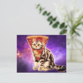 Katzenkopfpizza Postkarte (Stehend Vorderseite)