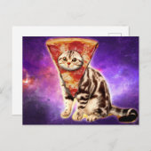 Katzenkopfpizza Postkarte (Vorne/Hinten)