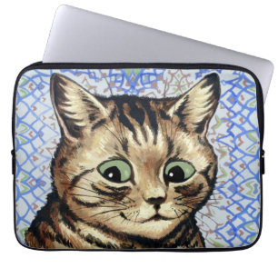 Katzenkopfzeichnung von Louis Wain Laptopschutzhülle