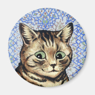 Katzenkopfzeichnung von Louis Wain Magnet