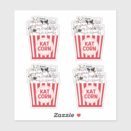 Katzenkorn Aufkleber (Blatt)