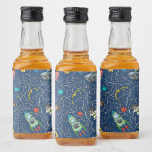 Katzenkosmos-Kosmonautenrakete Alkoholflaschenetikett (Flaschen)