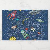 Katzenkosmos-Kosmonautenrakete Alkoholflaschenetikett (Einzelnes Label)