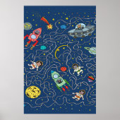 Katzenkosmos-Kosmonautenrakete Poster (Vorne)