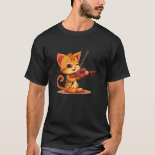 Katzenkostüm mit Violine T-Shirt