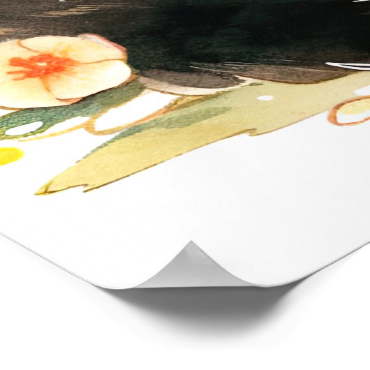 Katzenkralle mit schwarzer Katze Poster (Ecke)