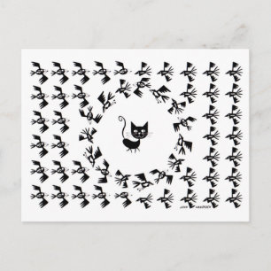 Katzenkreislauf und Vogelkreis Postkarte
