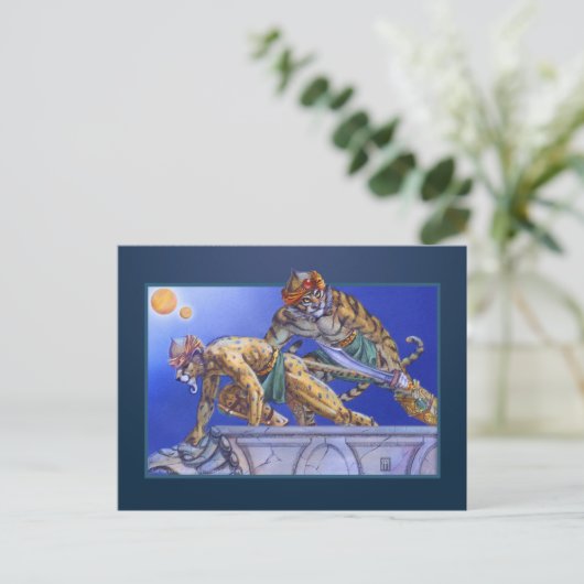 Katzenkrieger Postkarte (Stehend Vorderseite)