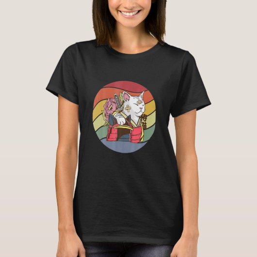 Katzenkrieger Samurai T-Shirt (Vorderseite)