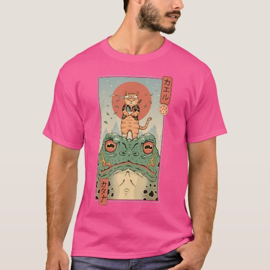 Katzenkrieger und der große Frosch T-Shirt (Vorderseite)