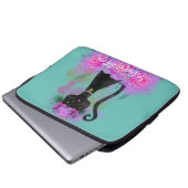 Katzenkrone aus schwarzer Katzenjacke in rosa Rose Laptopschutzhülle (Vorne Knopf)