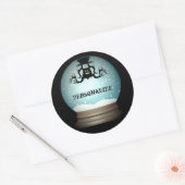 Katzenkronleuchter aus schwarzem Kater fallen Schn Runder Aufkleber (Umschlag)