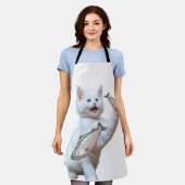 Katzenküche und Fischgerichte Schürze (Getragen)