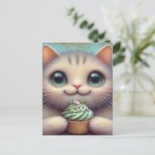 Katzenkuchen mit Catnip Cupcake Postkarte (Stehend Vorderseite)